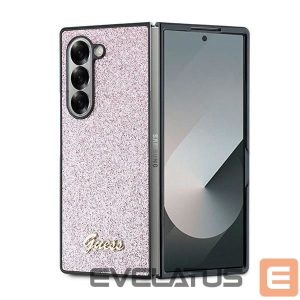 Back panel cover Guess  Guess 4G Glitter Script Case for Samsung Galaxy Z Fold 6 - Pink 