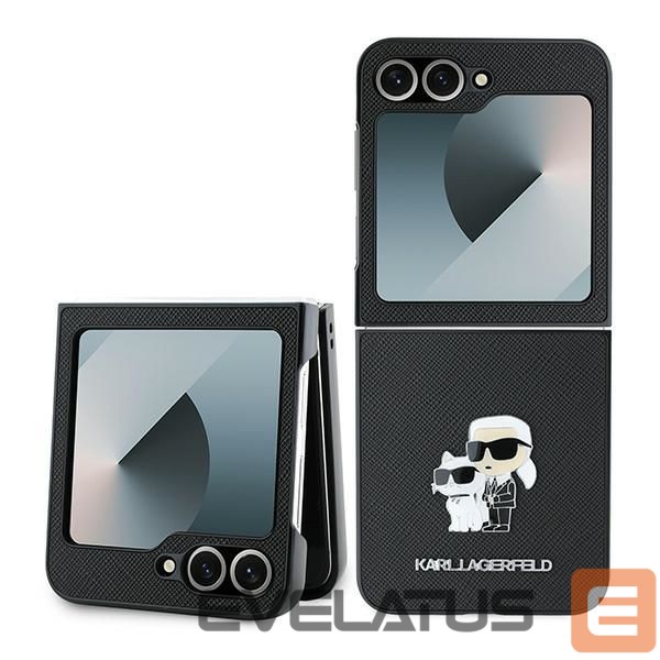 Back panel cover Karl Lagerfeld Karl Lagerfeld Saffiano Metal Pin Case for Samsung Galaxy Z Flip 6 - Black