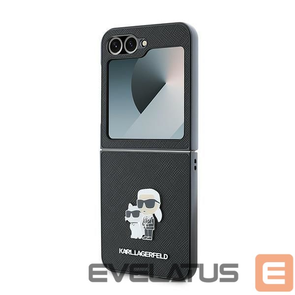 Back panel cover Karl Lagerfeld Karl Lagerfeld Saffiano Metal Pin Case for Samsung Galaxy Z Flip 6 - Black