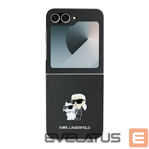 Back panel cover Karl Lagerfeld Karl Lagerfeld Saffiano Metal Pin Case for Samsung Galaxy Z Flip 6 - Black