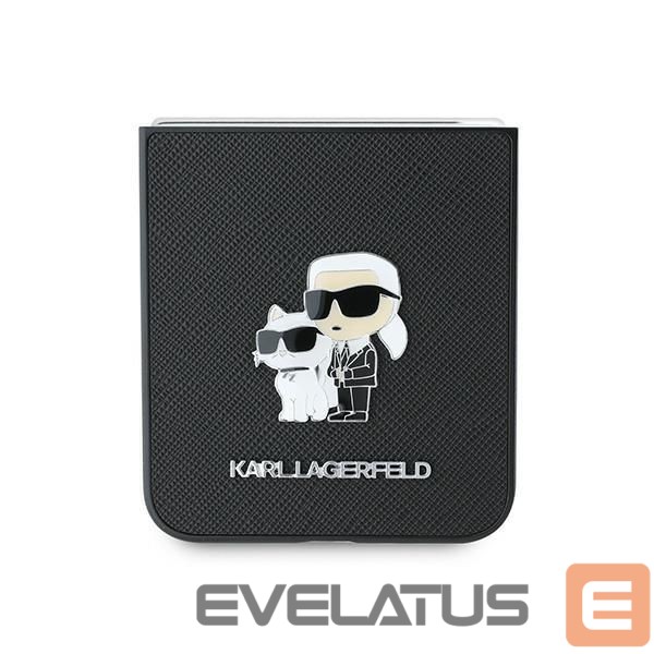 Back panel cover Karl Lagerfeld Karl Lagerfeld Saffiano Metal Pin Case for Samsung Galaxy Z Flip 6 - Black