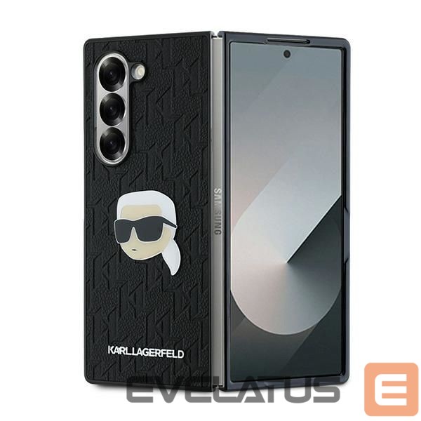 Back panel cover Karl Lagerfeld Karl Lagerfeld Saffiano Monogram Head Pin Case for Samsung Galaxy Z Fold 6 - Black