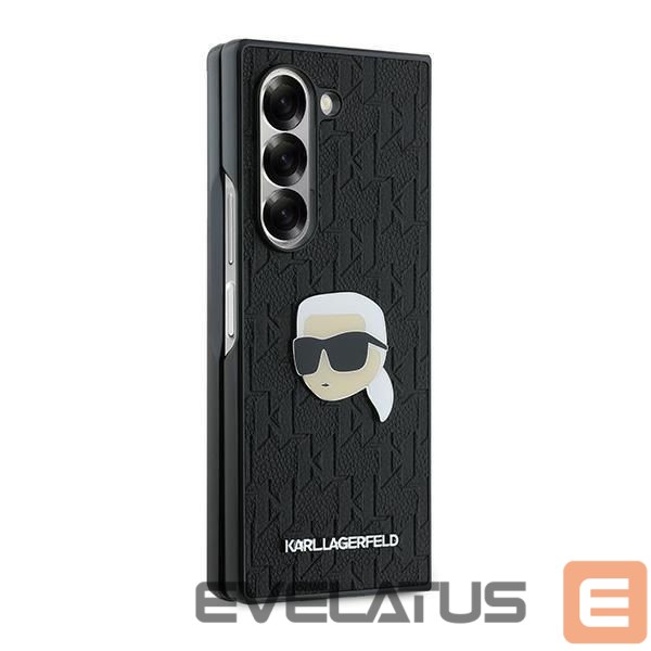 Back panel cover Karl Lagerfeld Karl Lagerfeld Saffiano Monogram Head Pin Case for Samsung Galaxy Z Fold 6 - Black