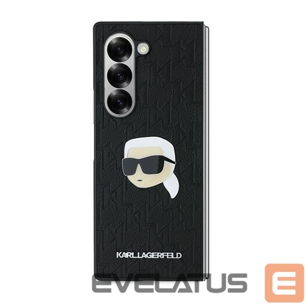 Back panel cover Karl Lagerfeld Karl Lagerfeld Saffiano Monogram Head Pin Case for Samsung Galaxy Z Fold 6 - Black
