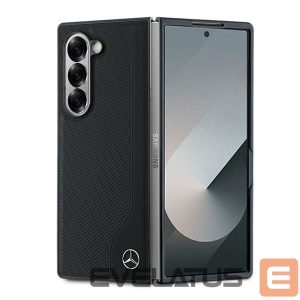 Back panel cover Mercedes-Benz  Mercedes Leather Wood Imitation MagSafe Case for Samsung Galaxy Z Fold 6 - Black 