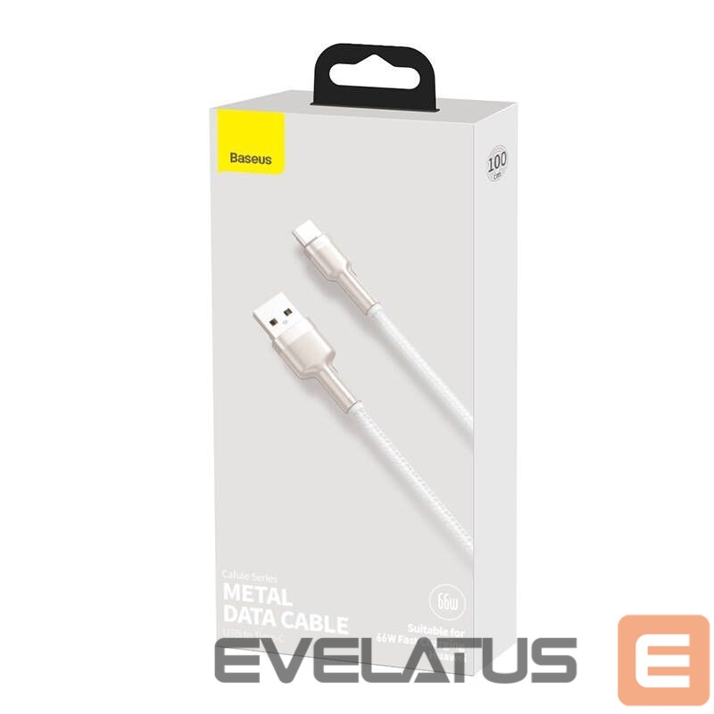 Cable Baseus USB cable for USB-C Baseus Cafule, 66W, 1m (white)