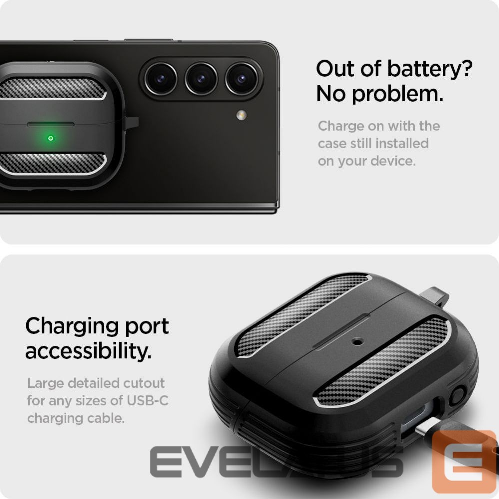 Back panel cover Spigen Spigen Rugged Armor Samsung Galaxy Buds 3 / 3 Pro Case - Black