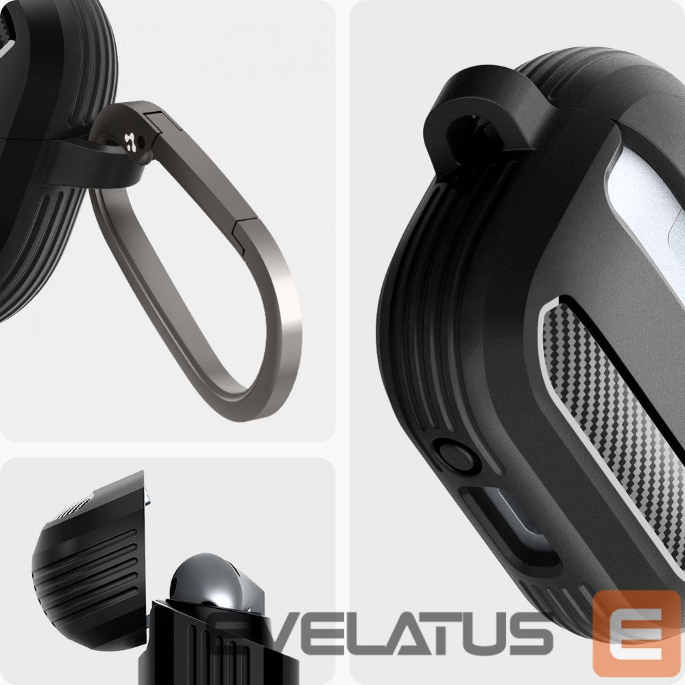 Back panel cover Spigen Spigen Rugged Armor Samsung Galaxy Buds 3 / 3 Pro Case - Black