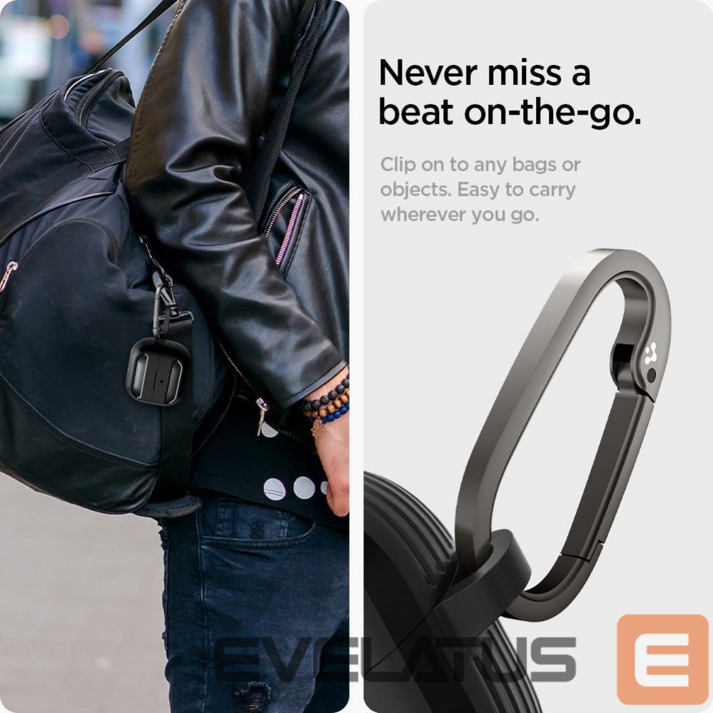 Back panel cover Spigen Spigen Rugged Armor Samsung Galaxy Buds 3 / 3 Pro Case - Black