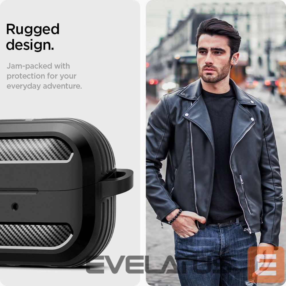 Back panel cover Spigen Spigen Rugged Armor Samsung Galaxy Buds 3 / 3 Pro Case - Black