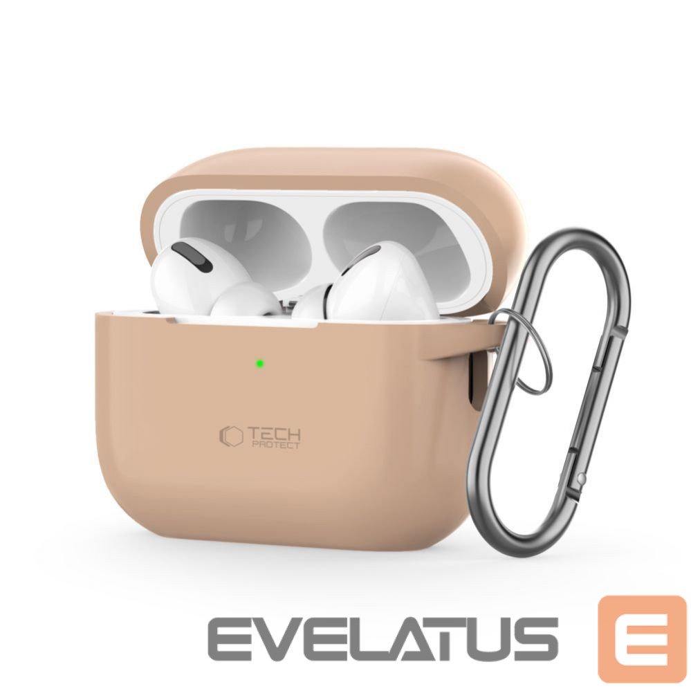 Other Phone Accessory Tech-Protect Tech-Protect Silicone Hook Case for Apple AirPods Pro 1 / 2 - Beige