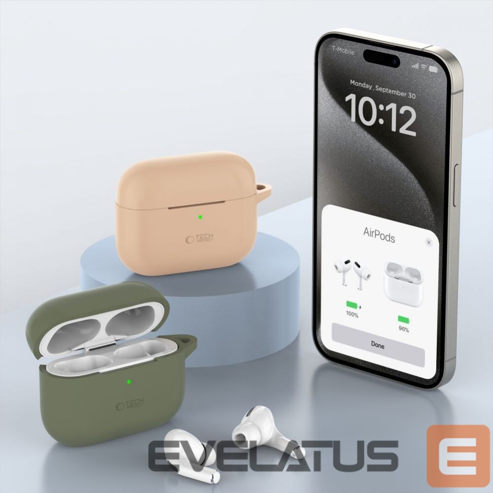 Headphone case Tech-Protect Apple AirPods Pro 1 / 2 Silicone Hook Case Blue