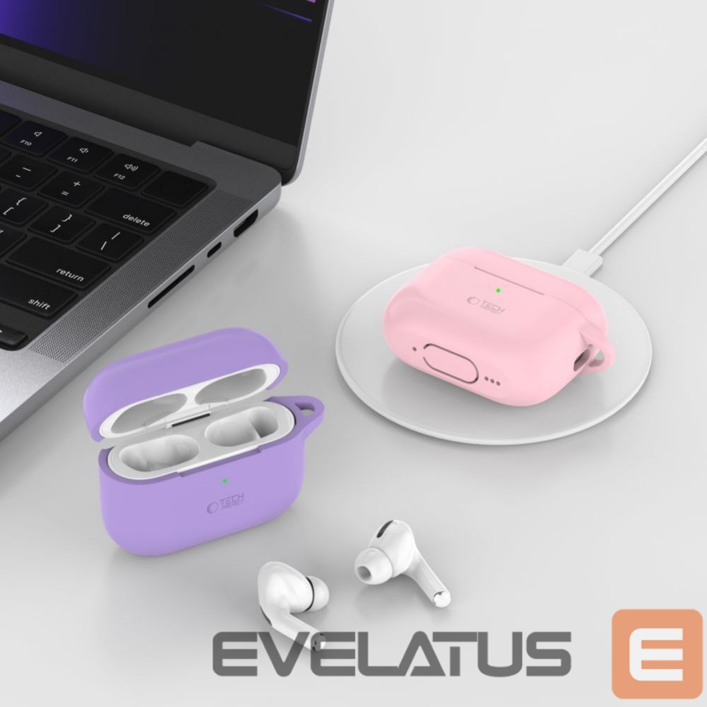 Headphone case Tech-Protect Apple AirPods Pro 1 / 2 Silicone Hook Case Blue