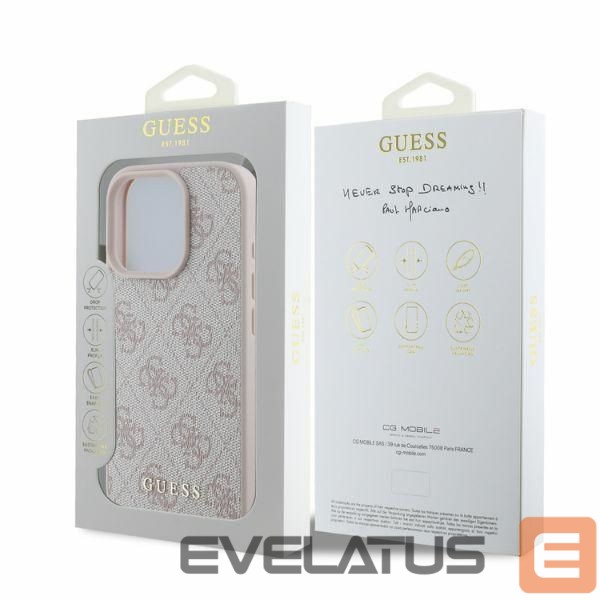 Back panel cover Guess Guess 4G Classic iPhone 16 Pro Max Case - Pink