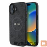 Back panel cover Guess  Guess 4G Ring Classic Logo MagSafe case for iPhone 16 - black