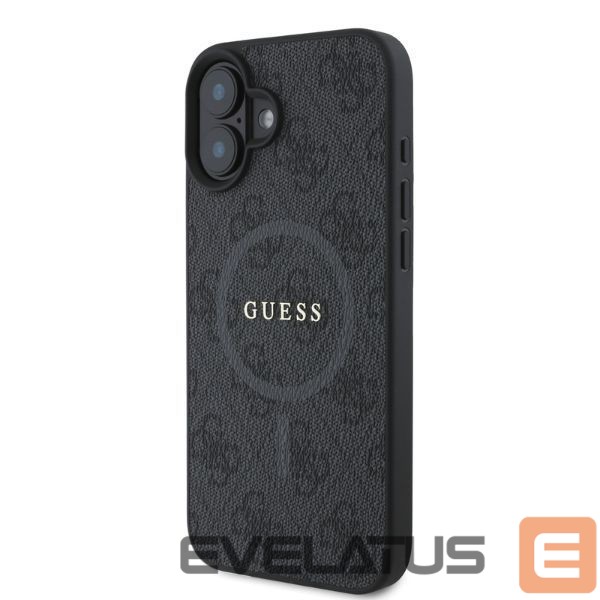 Back panel cover Guess Guess 4G Ring Classic Logo MagSafe case for iPhone 16 - black