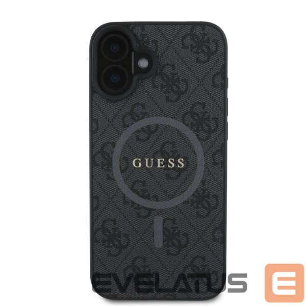 Back panel cover Guess Guess 4G Ring Classic Logo MagSafe case for iPhone 16 - black