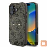 Back panel cover Guess  Guess 4G Ring Classic Logo MagSafe iPhone 16 Case - Brown 
