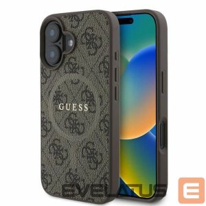 Back panel cover Guess  Guess 4G Ring Classic Logo MagSafe iPhone 16 Case - Brown 