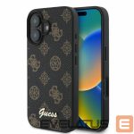 Back panel cover Guess  Guess Peony Script MagSafe iPhone 16 Case - Black