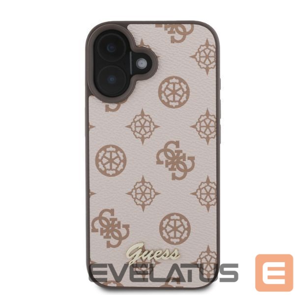 Back panel cover Guess Guess Peony Script MagSafe iPhone 16 Case - Brown