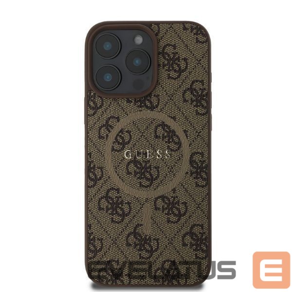 Back panel cover Guess Guess 4G Ring Classic Logo MagSafe Case for iPhone 16 Pro Max - Brown