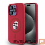 Back panel cover Karl Lagerfeld  Karl Lagerfeld Silicone Karl&Choupette Heads Ring MagSafe Case for iPhone 15 Pro - Red 