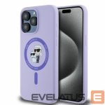 Back panel cover Karl Lagerfeld  Karl Lagerfeld Silicone Karl&Choupette Heads Ring MagSafe Case for iPhone 15 Pro Max - Purple 