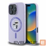 Back panel cover Karl Lagerfeld  Karl Lagerfeld Silicone Karl&Choupette Heads Ring MagSafe Case for iPhone 16 Pro - Purple 