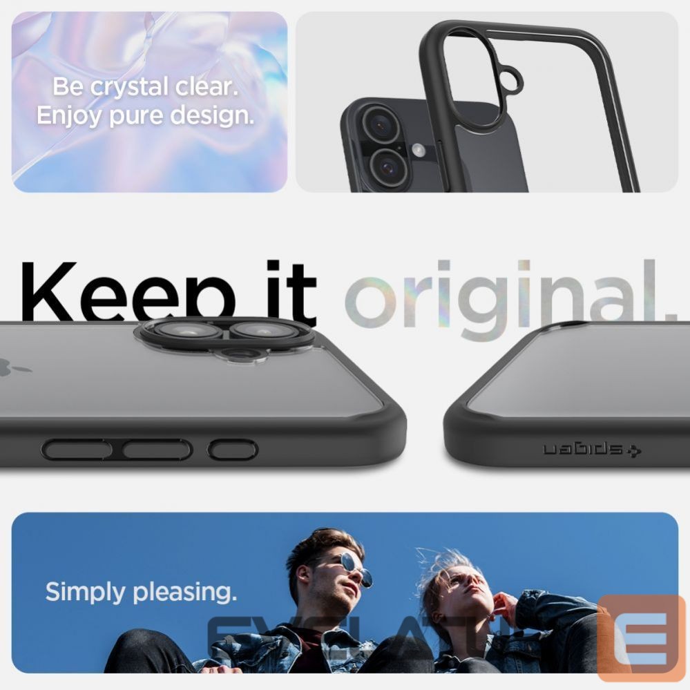 Back panel cover Spigen Spigen Ultra Hybrid iPhone 16 Case - Matte Black
