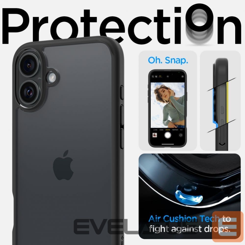Back panel cover Spigen Spigen Ultra Hybrid iPhone 16 Case - Matte Black