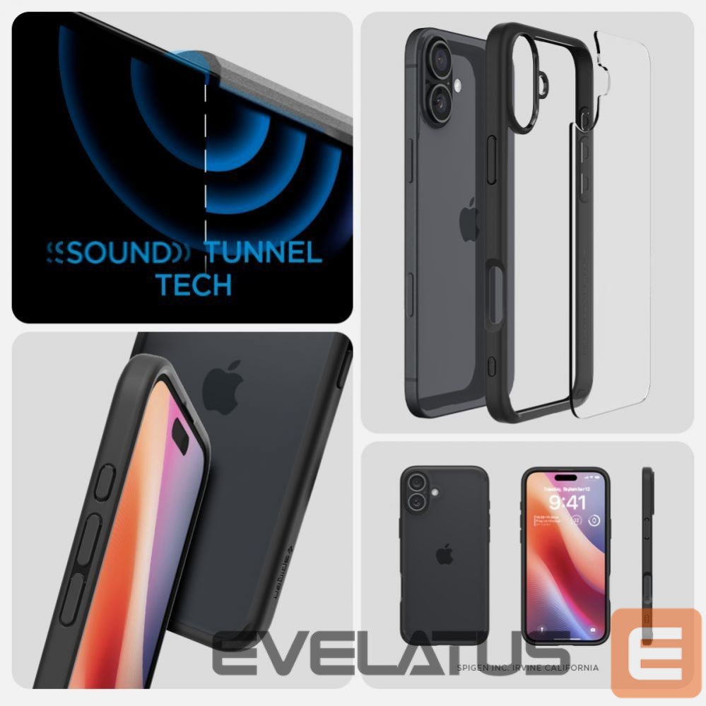 Back panel cover Spigen Spigen Ultra Hybrid iPhone 16 Case - Matte Black