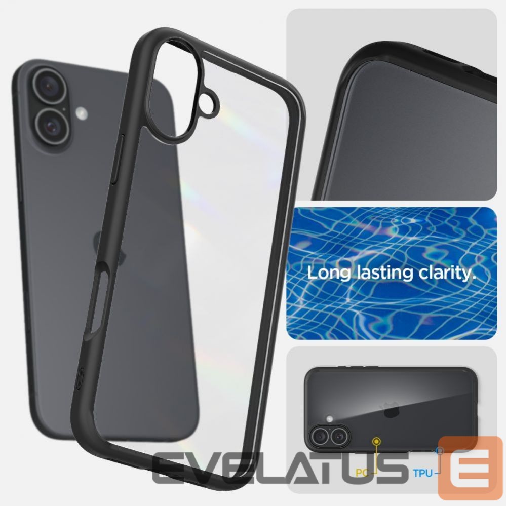 Back panel cover Spigen Spigen Ultra Hybrid iPhone 16 Case - Matte Black