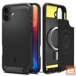 Back panel cover Spigen  Spigen Rugged Armor MagSafe case for iPhone 16 - black 