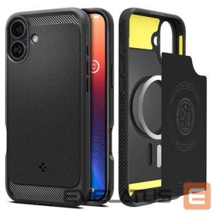 Back panel cover Spigen  Spigen Rugged Armor MagSafe case for iPhone 16 - black 