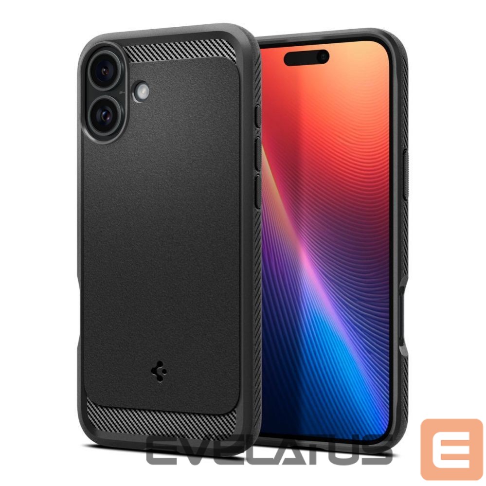 Back panel cover Spigen Spigen Rugged Armor MagSafe case for iPhone 16 - black