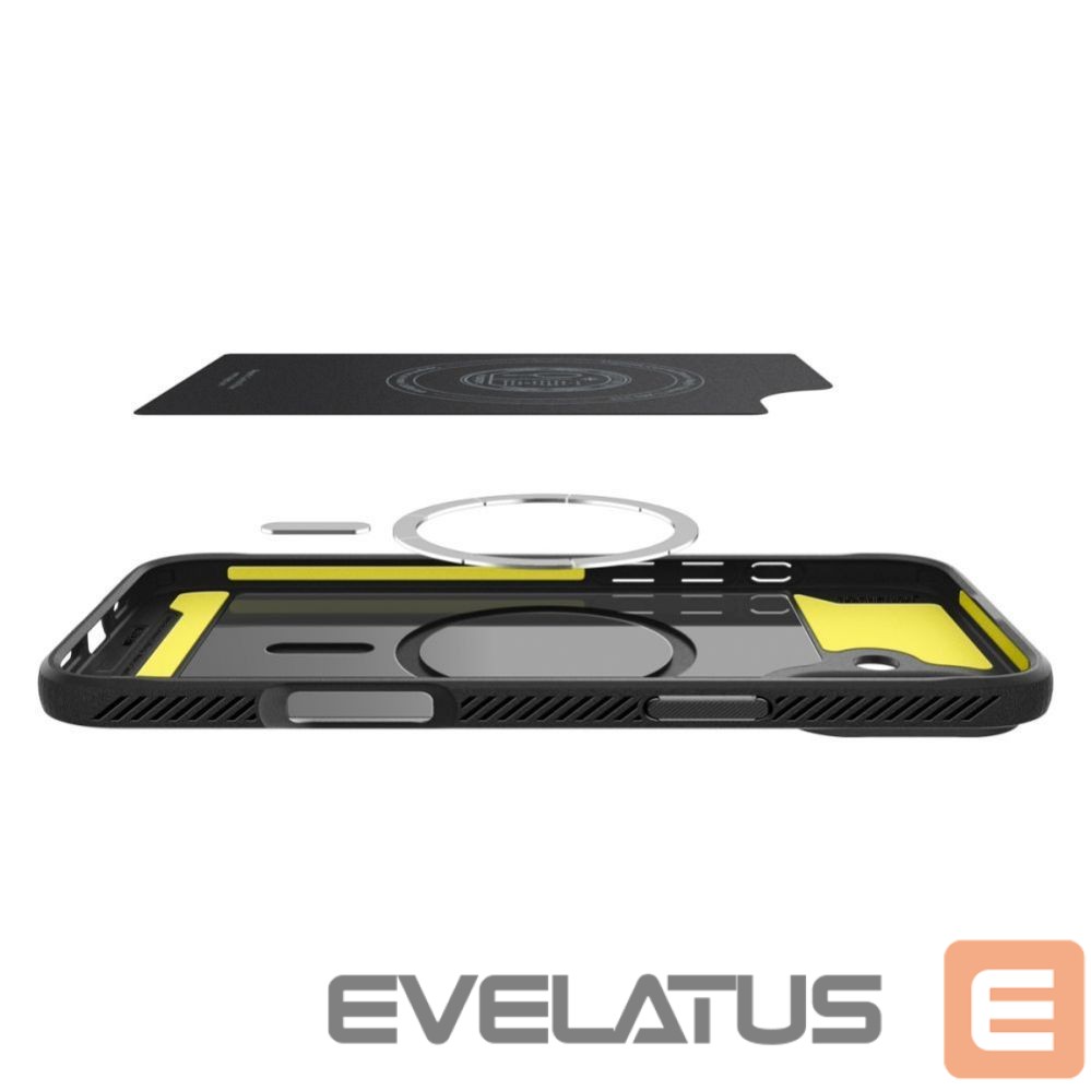 Back panel cover Spigen Spigen Rugged Armor MagSafe case for iPhone 16 - black