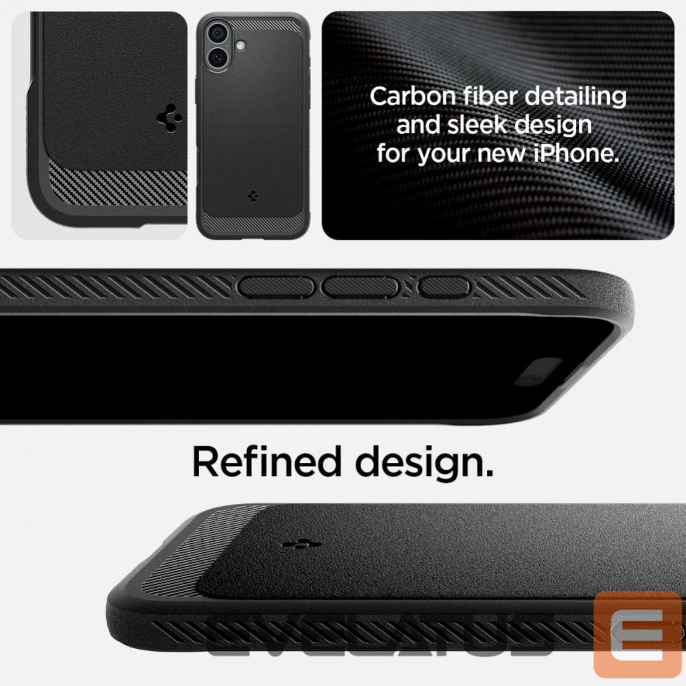 Back panel cover Spigen Spigen Rugged Armor MagSafe case for iPhone 16 - black