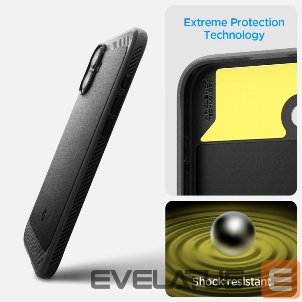 Back panel cover Spigen Spigen Rugged Armor MagSafe case for iPhone 16 - black