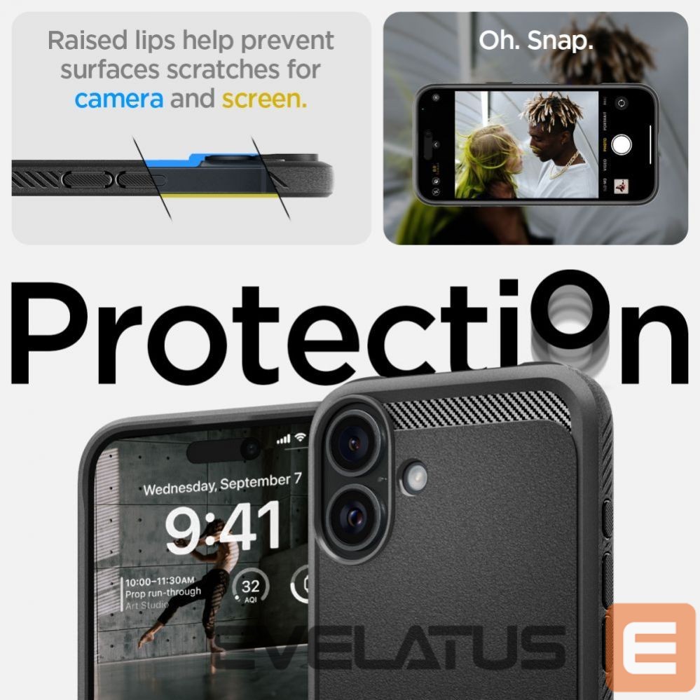 Back panel cover Spigen Spigen Rugged Armor MagSafe case for iPhone 16 - black