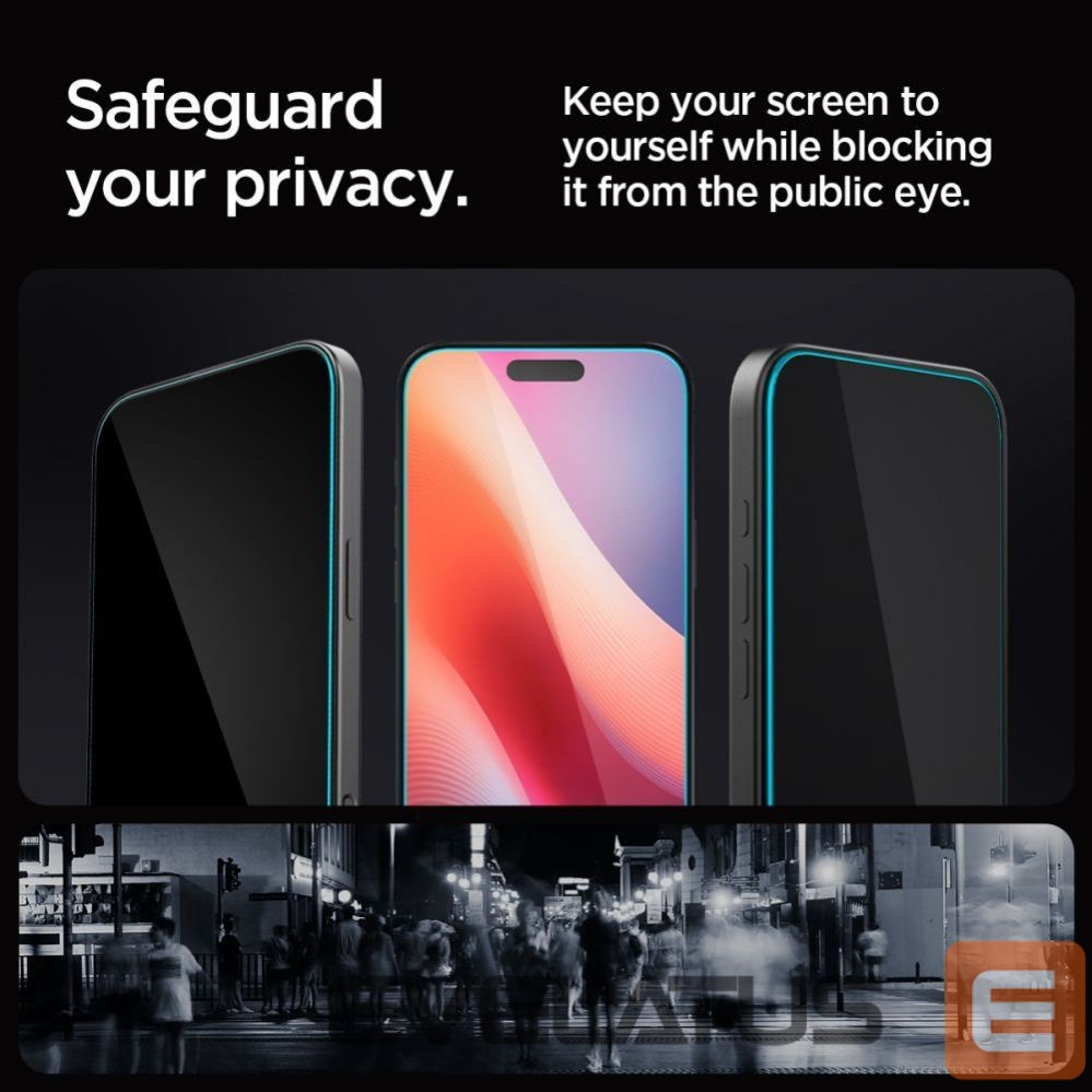Protective glass Spigen Spigen Glas.tR EZ Fit Privacy Tempered Glass for iPhone 16 Pro / 17 / 17 Pro - 2 pcs.