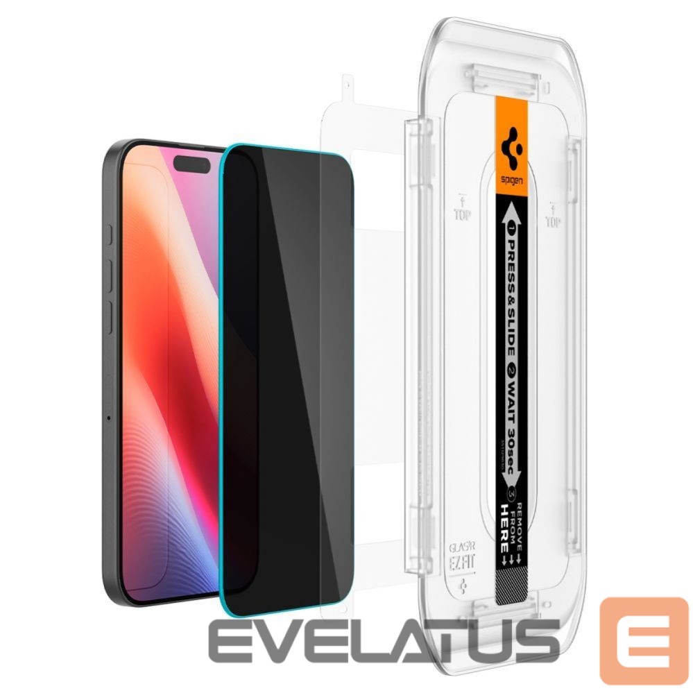 Protective glass Spigen Spigen Glas.tR EZ Fit Privacy Tempered Glass for iPhone 16 Pro / 17 / 17 Pro - 2 pcs.