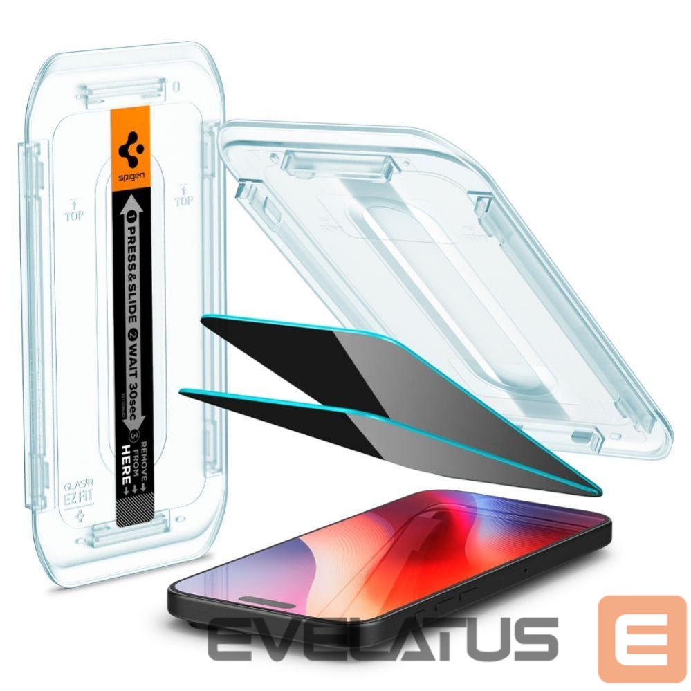 Protective glass Spigen Spigen Glas.tR EZ Fit Privacy Tempered Glass for iPhone 16 Pro / 17 / 17 Pro - 2 pcs.
