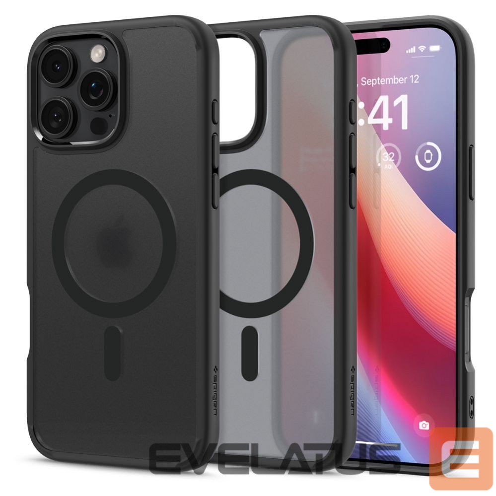 Back panel cover Spigen Spigen Ultra Hybrid Mag Case with MagSafe for iPhone 16 Pro - Black