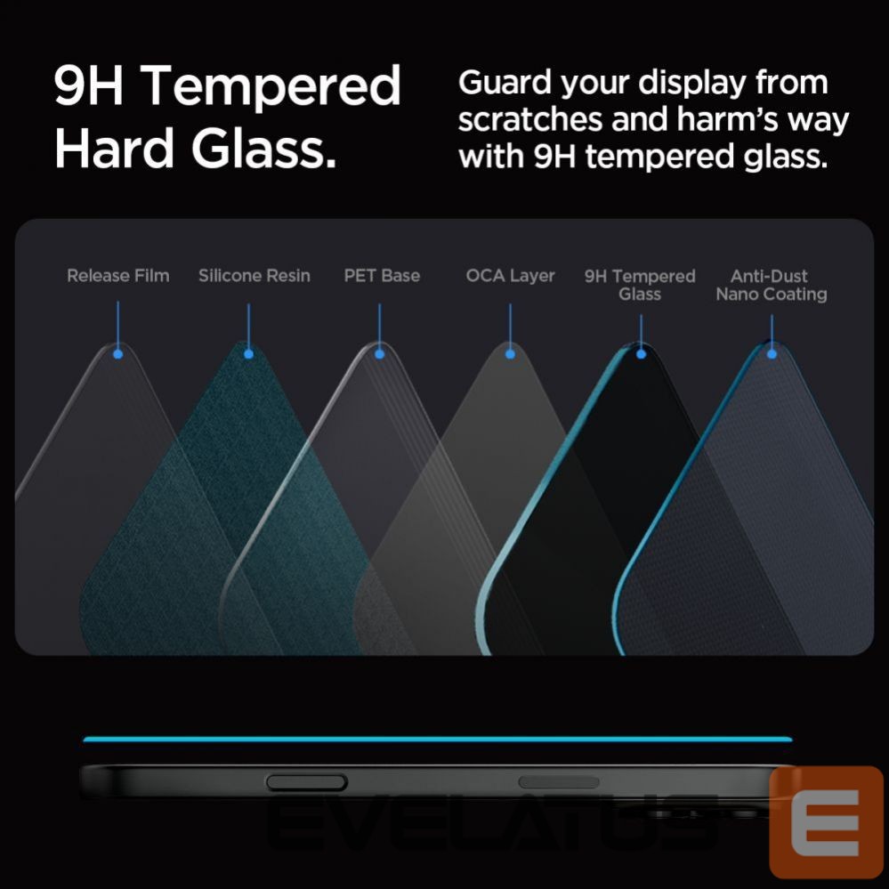 Protective glass Spigen Spigen Glas.tR EZ Fit Privacy Tempered Glass for iPhone 16 Pro Max / 17 Pro Max - 2 pcs.