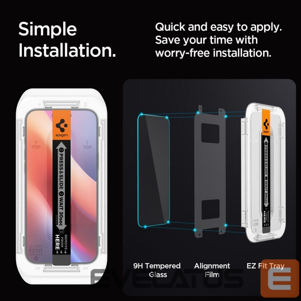 Protective glass Spigen Spigen Glas.tR EZ Fit Privacy Tempered Glass for iPhone 16 Pro Max / 17 Pro Max - 2 pcs.