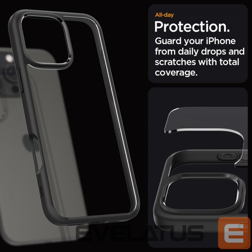 Back panel cover Spigen Spigen Ultra Hybrid Case for iPhone 16 Pro Max - Matte Black