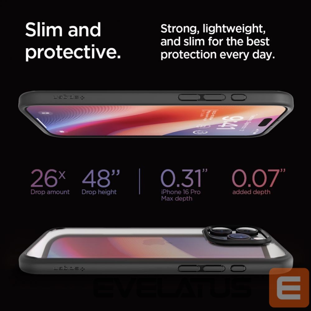 Back panel cover Spigen Spigen Ultra Hybrid Case for iPhone 16 Pro Max - Matte Black