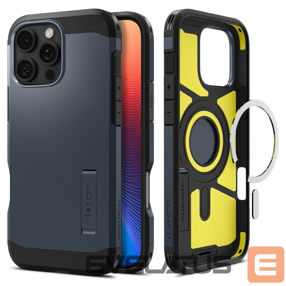 Back panel cover Spigen Spigen Tough Armor MagSafe Case with Stand for iPhone 16 Pro Max - Dark Gray