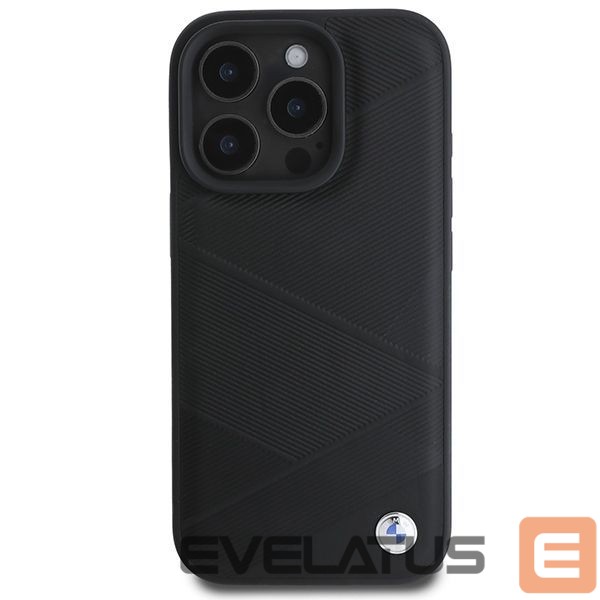 Other Phone Accessory BMW BMW Signature Leather Crossing Lines Pattern iPhone 16 Pro Case - Black